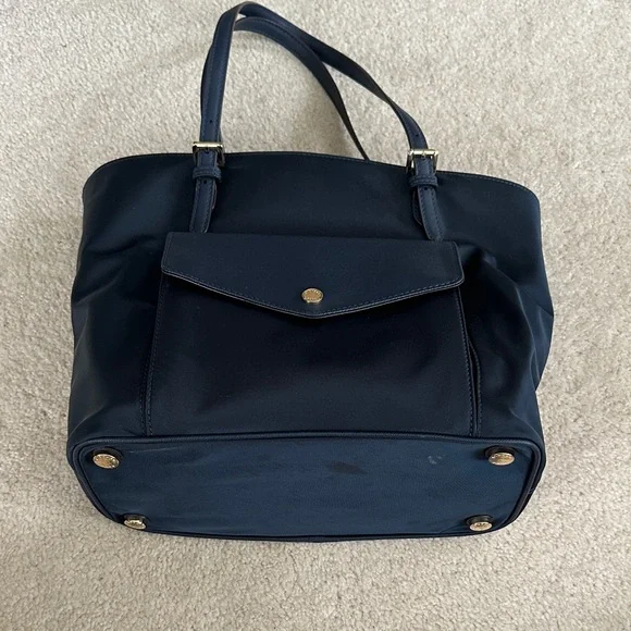 Michael Kors Navy Tote Bag with Gold Accents - Picture 7 of 7